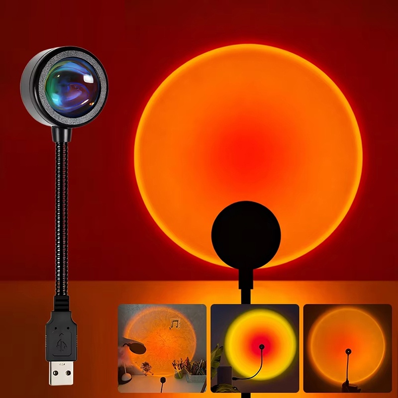 Photography Lighting Background - Colorful Gradient USB Sunset Lamp Home