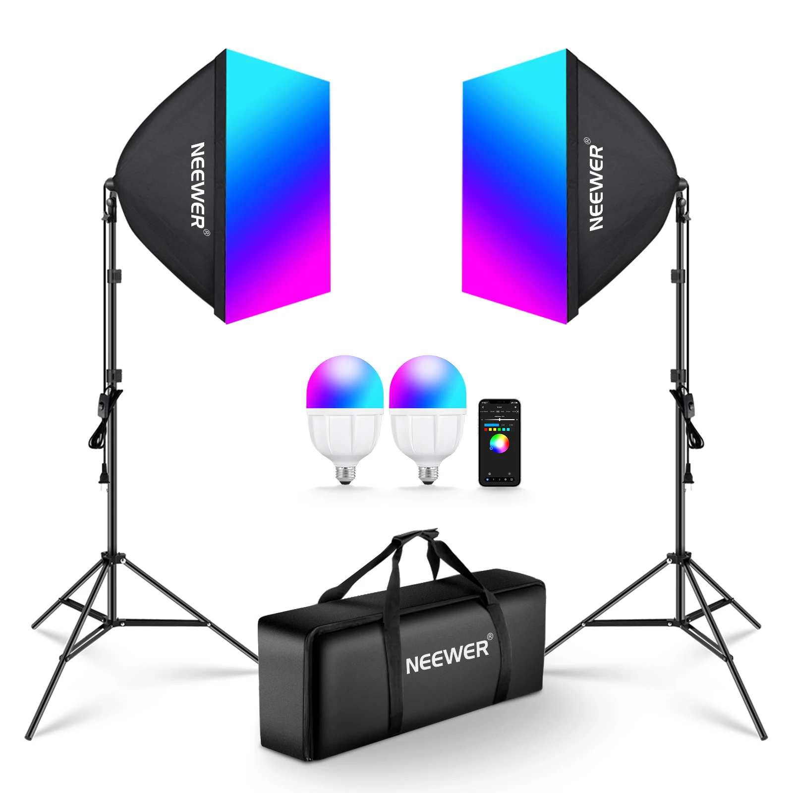 Photography Lighting App - NEEWER RGB Softbox Lighting Kit With